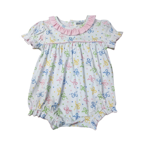 Girls Bow Bubble Romper