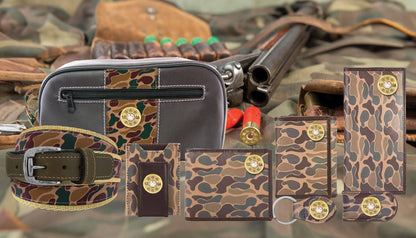 Brown & Tan Camo Shotshell Trifold Leather Wallet