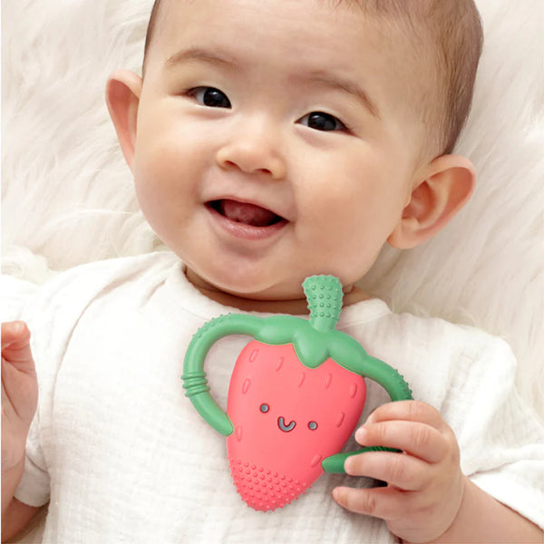 Chew Crew™ Silicone Handle Teether - Bonnie the Strawberry