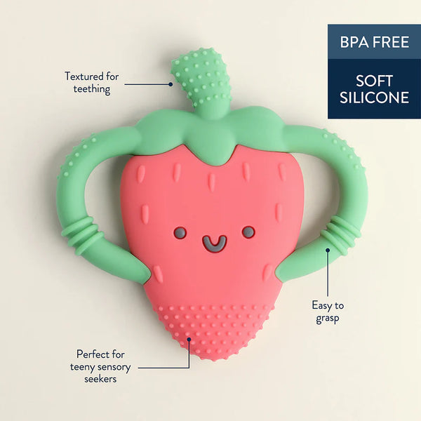 Chew Crew™ Silicone Handle Teether - Bonnie the Strawberry