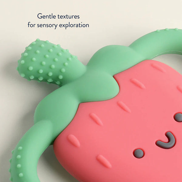 Chew Crew™ Silicone Handle Teether - Bonnie the Strawberry