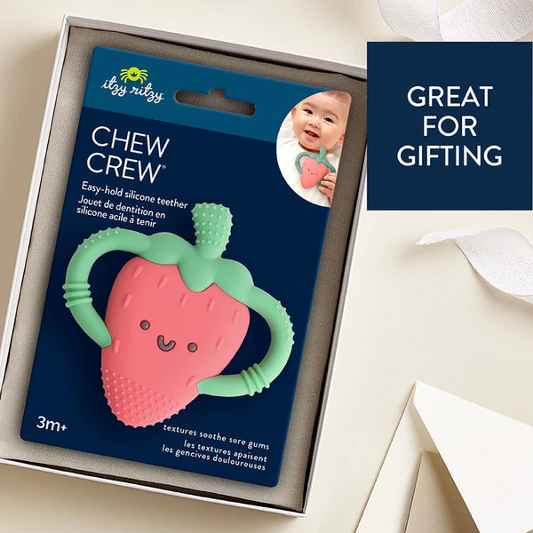 Chew Crew™ Silicone Handle Teether - Bonnie the Strawberry