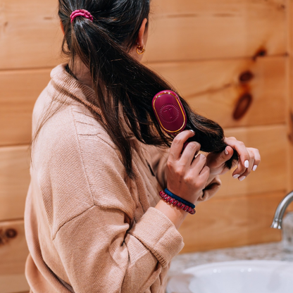 TELETIE Mini Boar Bristle Hair Brush | Mulberry