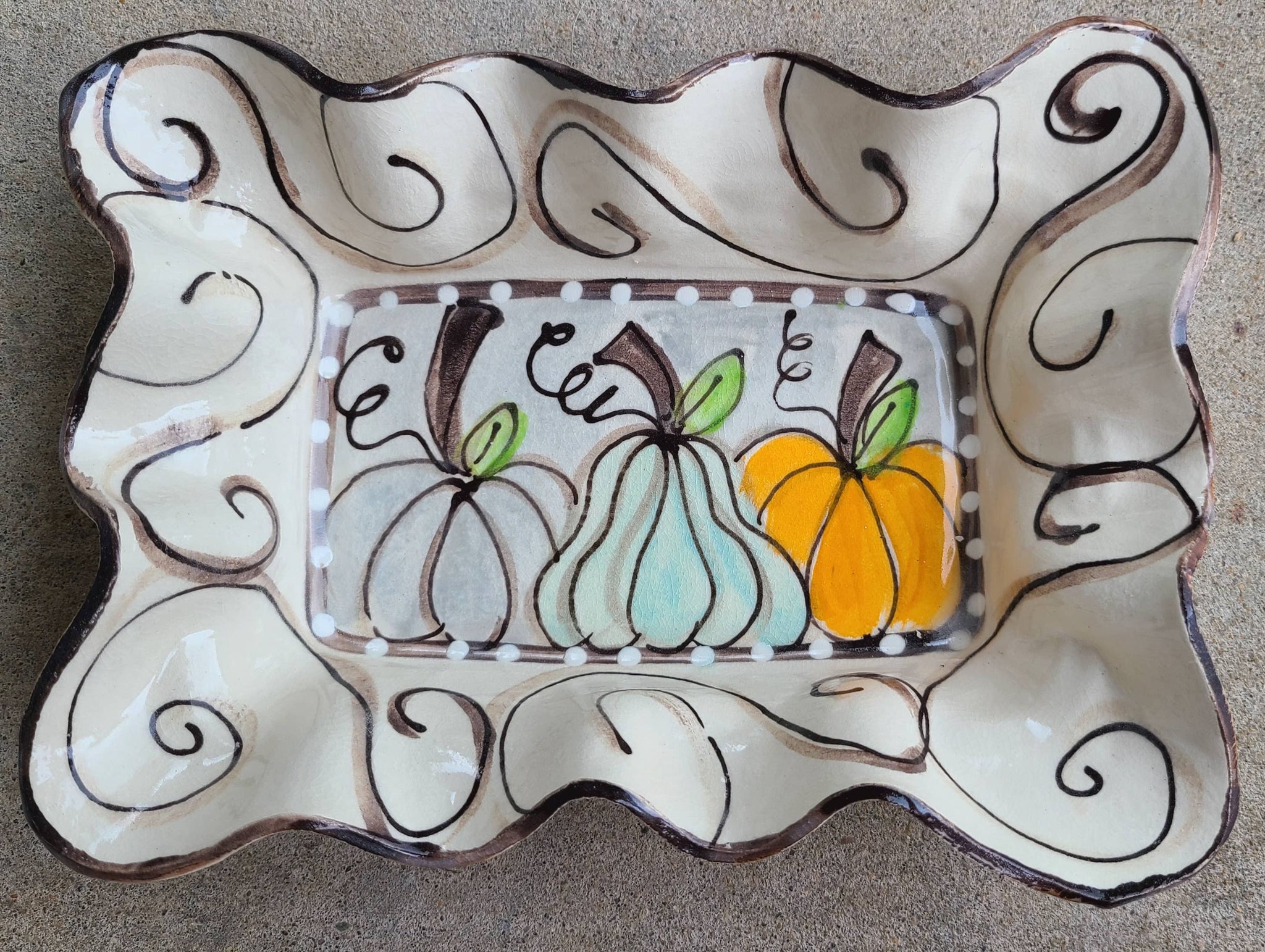 Swirl Pumpkins Small Baking Dish