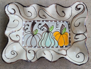 Swirl Pumpkins Small Baking Dish