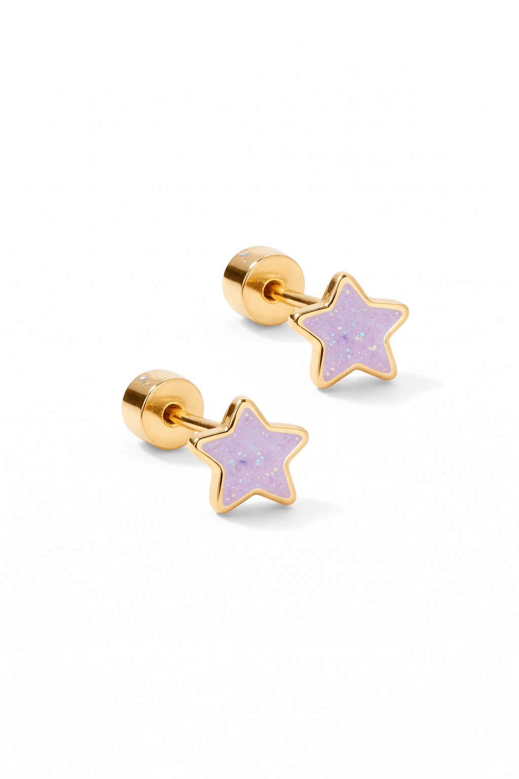 Nora Star Purple Screwback Stud Earrings