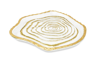 Gold Grained Glass Plate