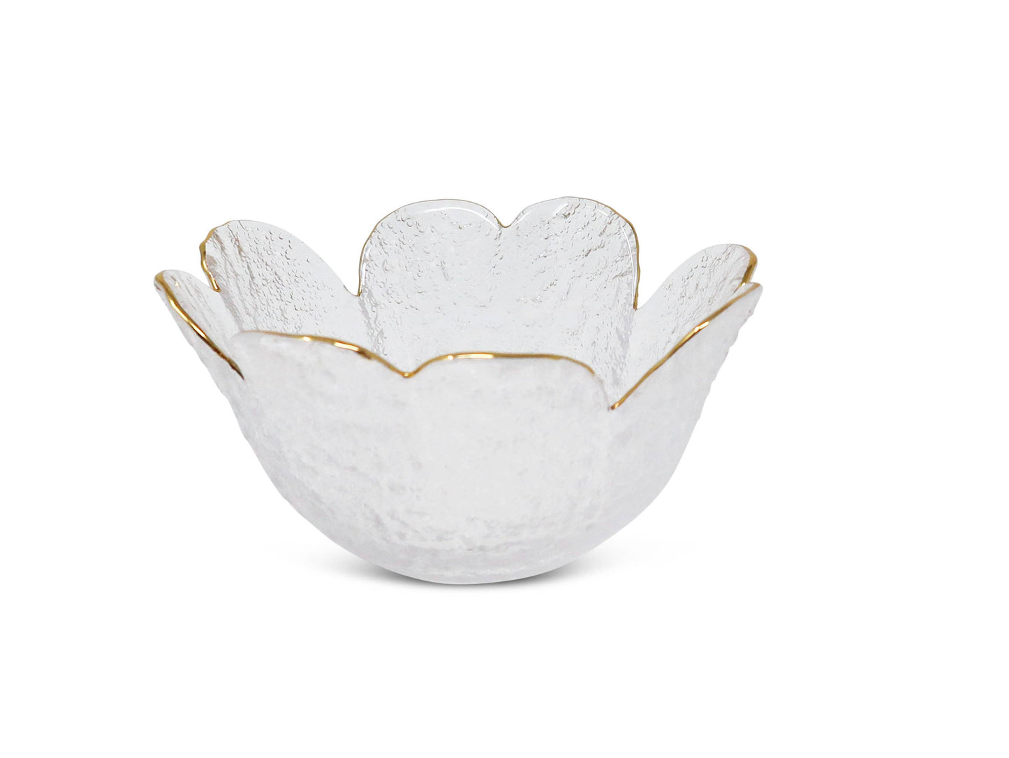 Medium Gold Rim Flower Shaped Bowl