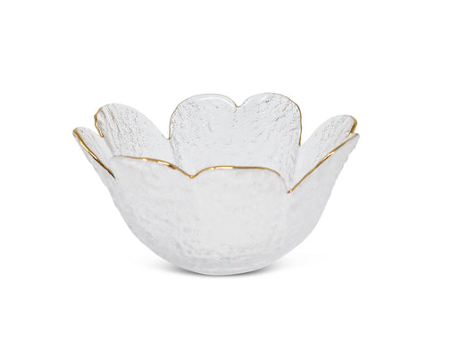 Medium Gold Rim Flower Shaped Bowl