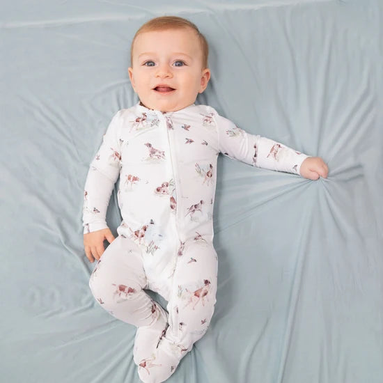 Angel Dear Pointer Pups & Duck Buddies 2-Way Zipper Footie