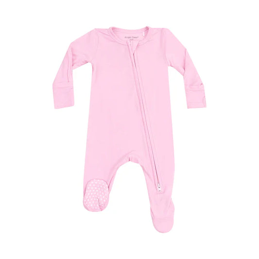Angel Dear Solid Nosegay Pink 2-Way Zipper Footie