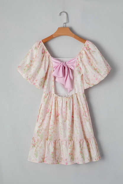Pink Love Shack Floral Puff Sleeve Dress