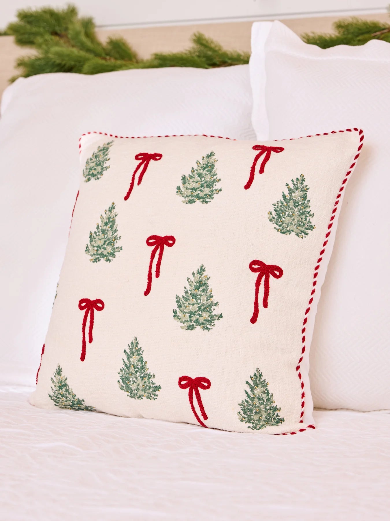 Christmas Bows Square Pillow