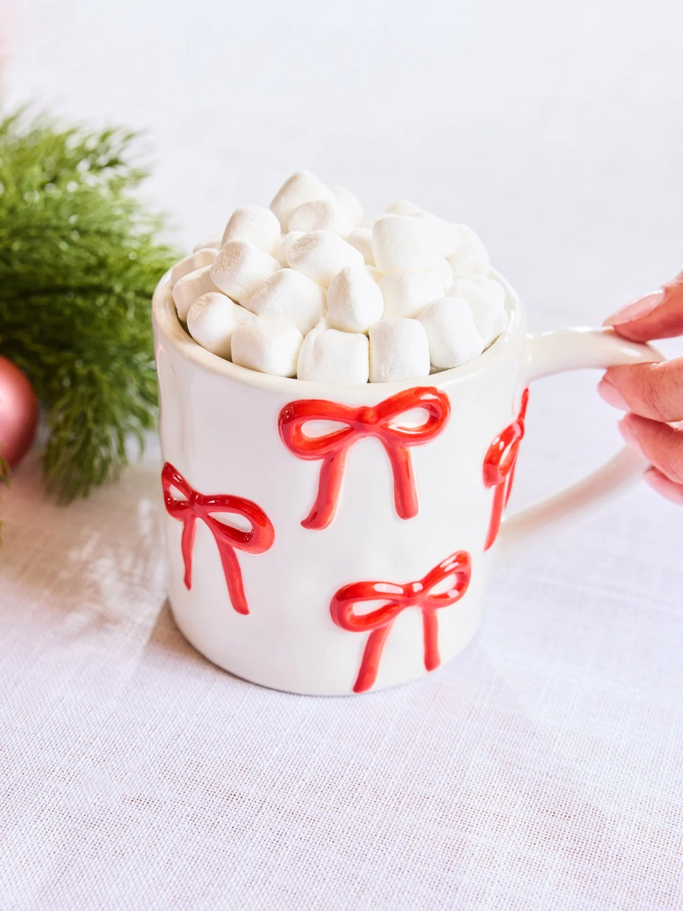 Sculpted Bows Ceramic Mug