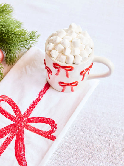 Sculpted Bows Ceramic Mug