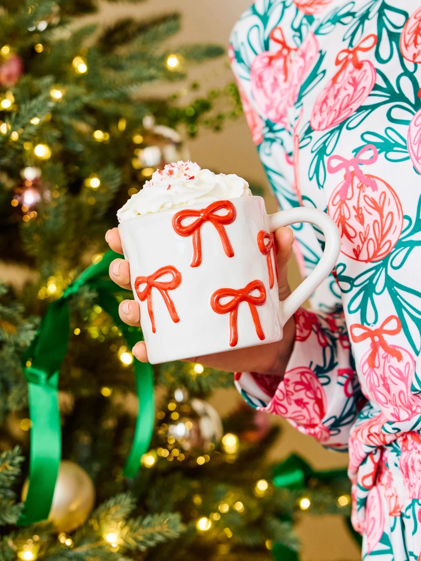 Sculpted Bows Ceramic Mug