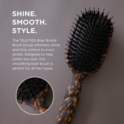 TELETIE Boar Bristle Hair Brush | Tortoise