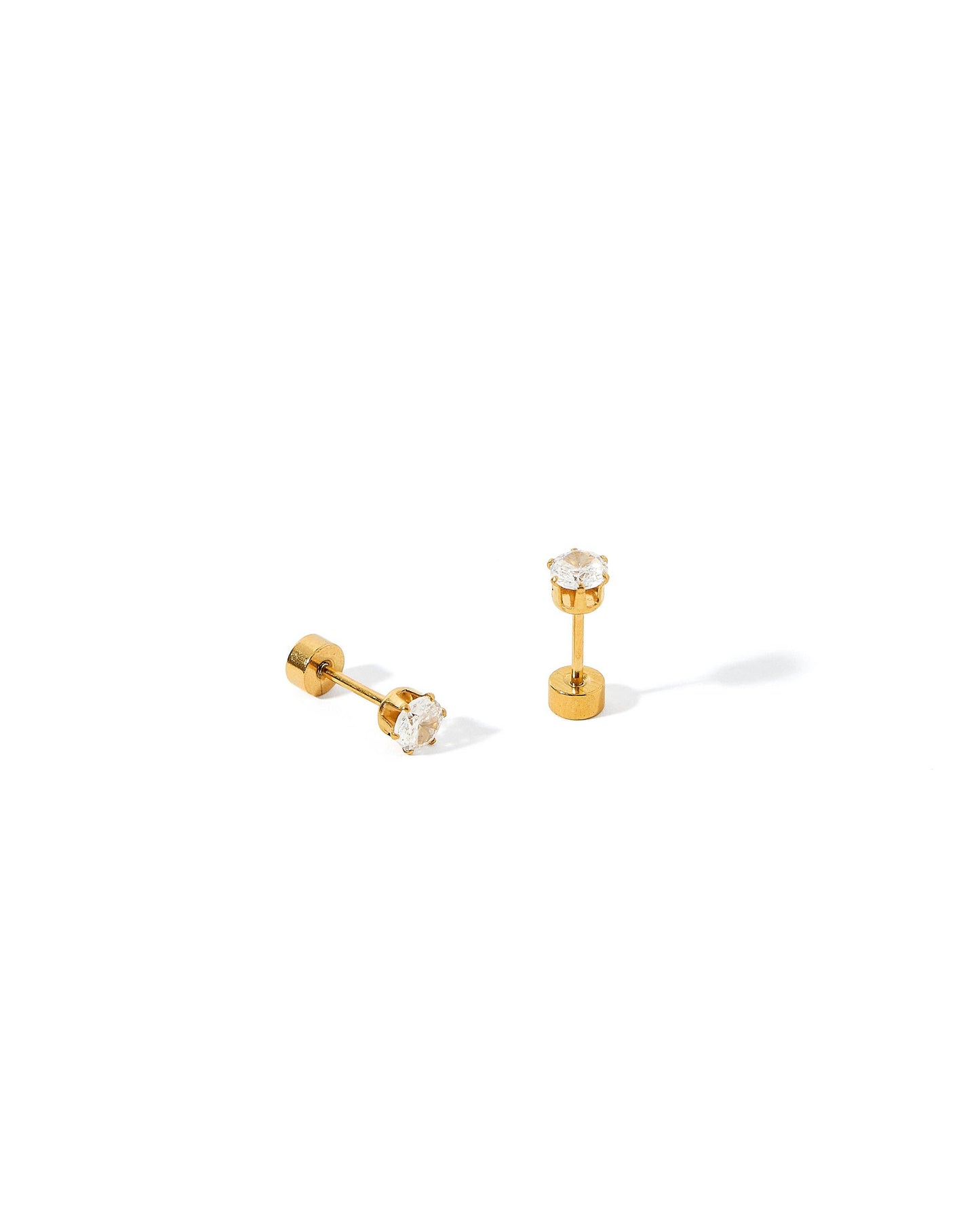 Helen Gold Screwback Stud Earrings