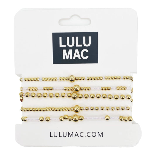 Lulu Mac White & Gold Bracelet Set