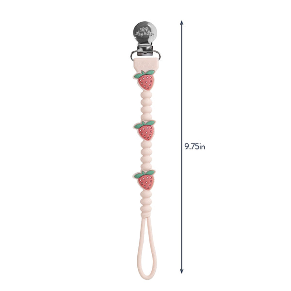 Sweetie Strap™ Plus - Silicone Pacifier Clip - Strawberry