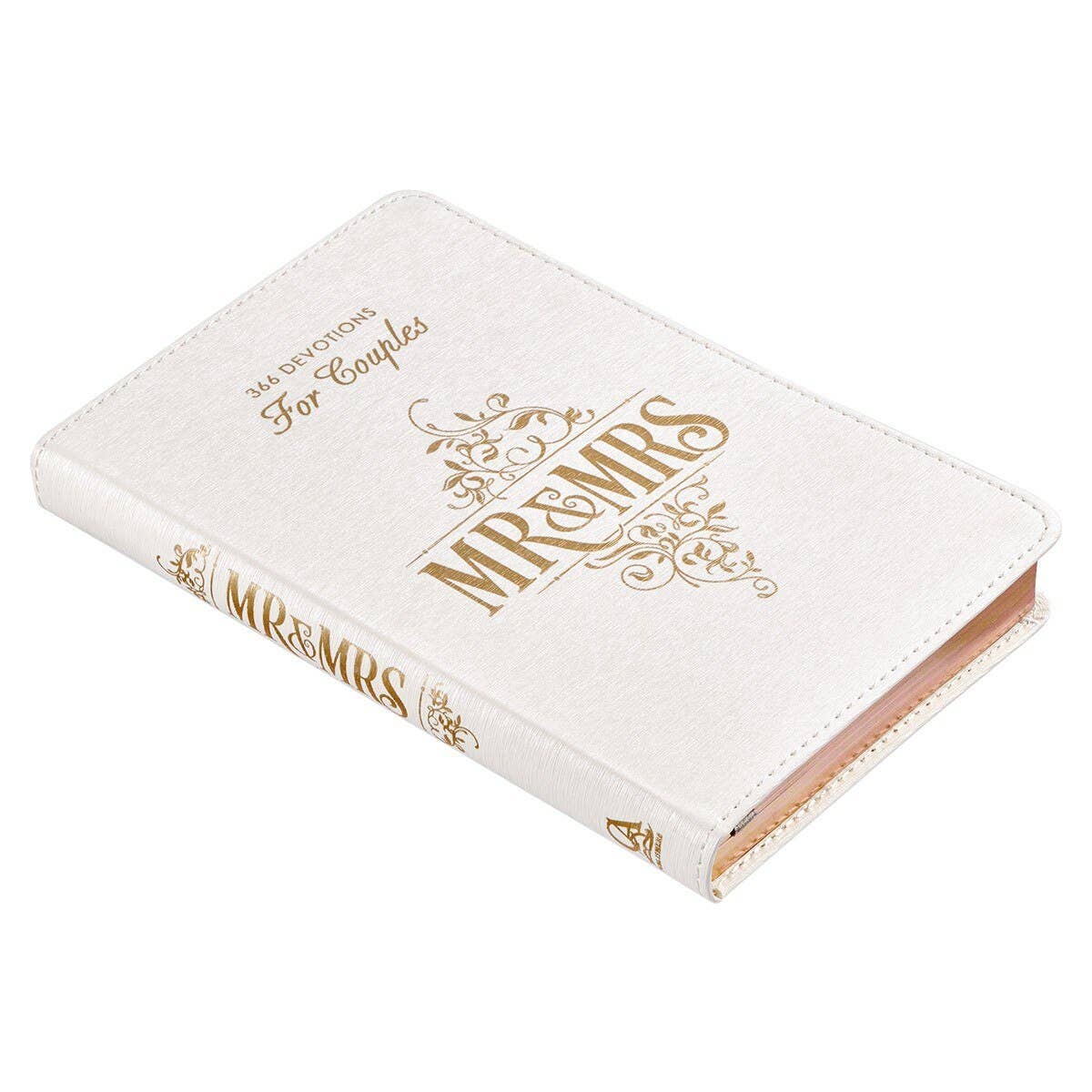 White Faux Leather Devotional for Mr. & Mrs.