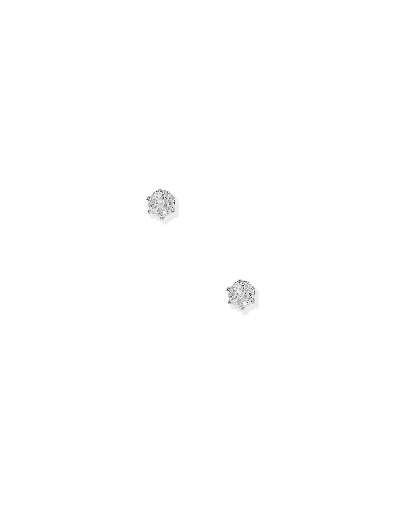 Micro Helen Silver Screwback Stud Earrings