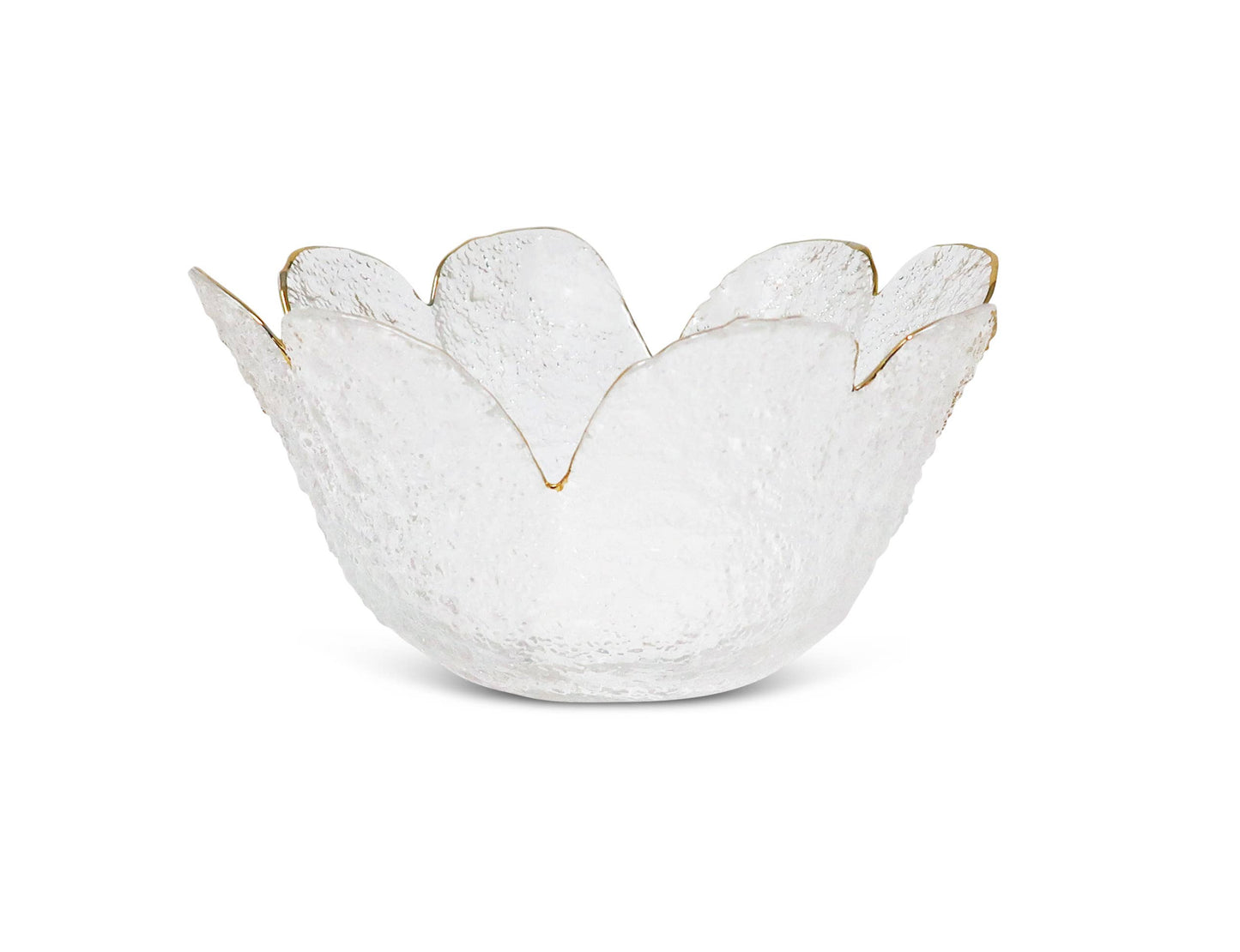 Medium Gold Rim Flower Shaped Bowl
