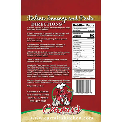 Carmie's Italian Sausage & Pasta Soup Mix