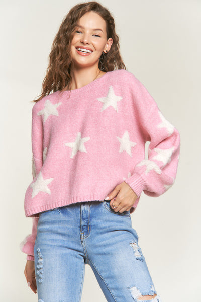 Pink Puff Star Sweater