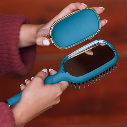 TELETIE Boar Bristle Hair Brush | Teal With It