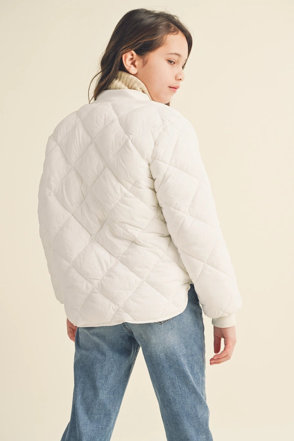 Tween Ivory Quilted Jacket