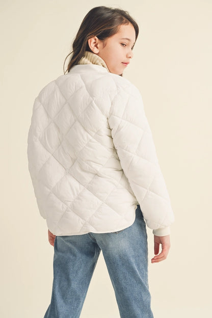 Tween Ivory Quilted Jacket