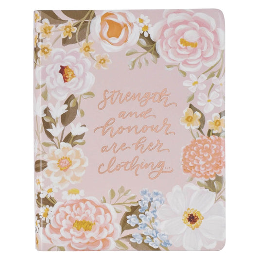 Peach Floral Margo Faux Leather KJV Note-taking Bible