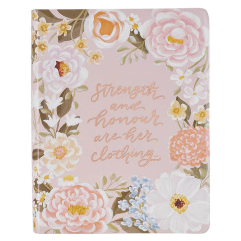 Peach Floral Margo Faux Leather KJV Note-taking Bible