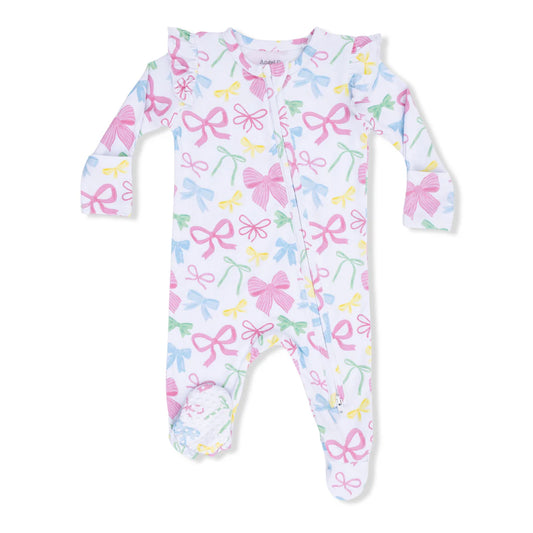 Angel Dear Sweet Bows 2-Way Ruffle Zipper Footie