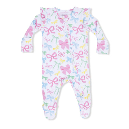 Angel Dear Sweet Bows 2-Way Ruffle Zipper Footie