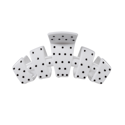 Medium Classic White Polka Dot Party TELETIE Clip