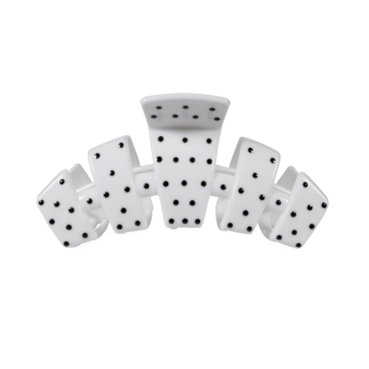 Medium Classic White Polka Dot Party TELETIE Clip