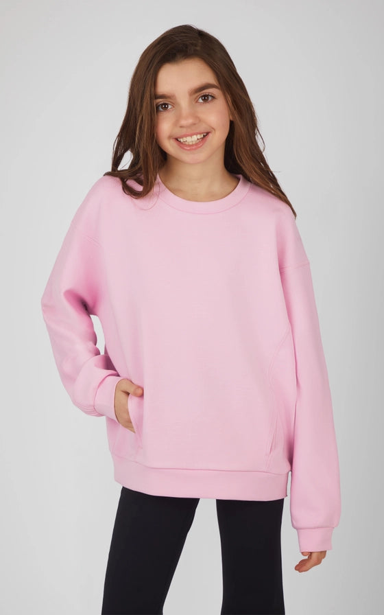 Girl's Pink Lavender Soft Scuba Zuri Sweatshirt