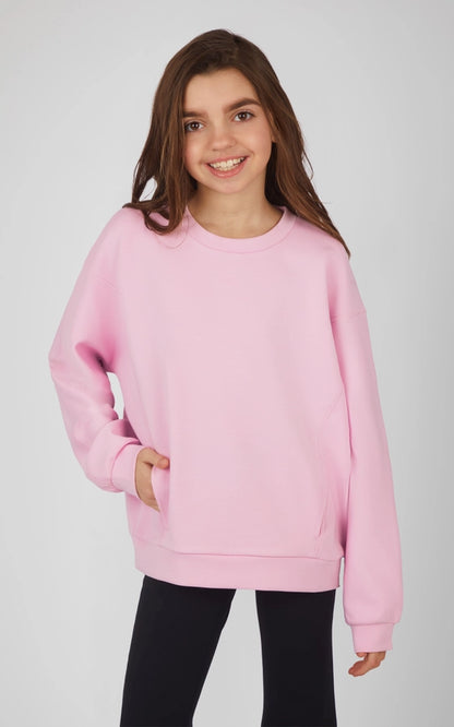 Girl's Pink Lavender Soft Scuba Zuri Sweatshirt