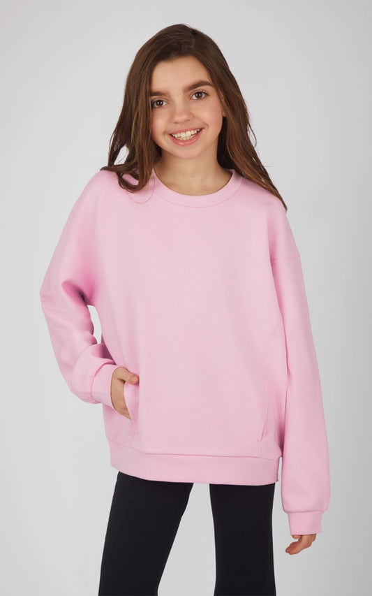 Girl's Pink Lavender Soft Scuba Zuri Sweatshirt