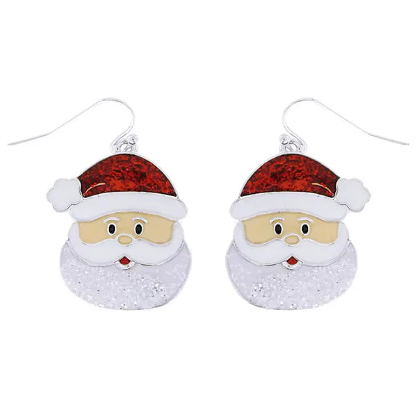 No Need To Claus A Scene Glitter Enamel Earrings