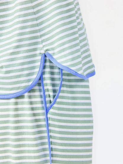 Green Stripe Melody Pants Set