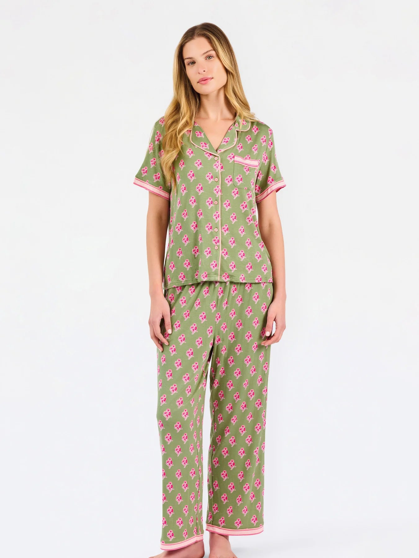 Petal Sketch Olive Charlotte Pants Set
