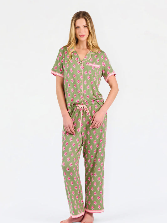 Petal Sketch Olive Charlotte Pants Set