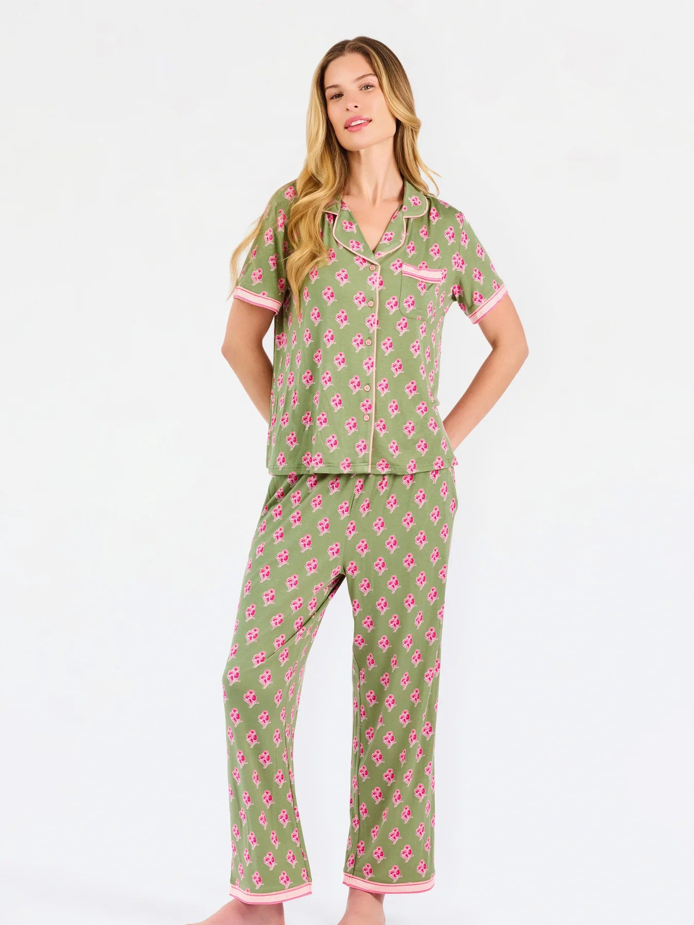 Petal Sketch Olive Charlotte Pants Set