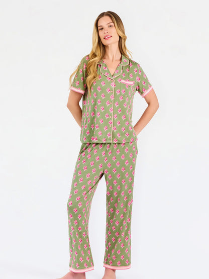 Petal Sketch Olive Charlotte Pants Set