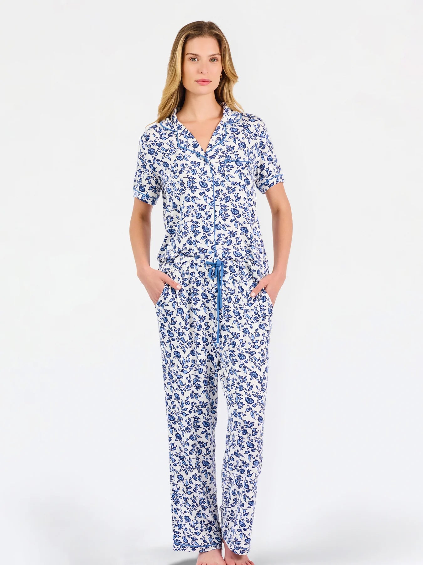 Ivy Script Navy Charlotte Pants Set