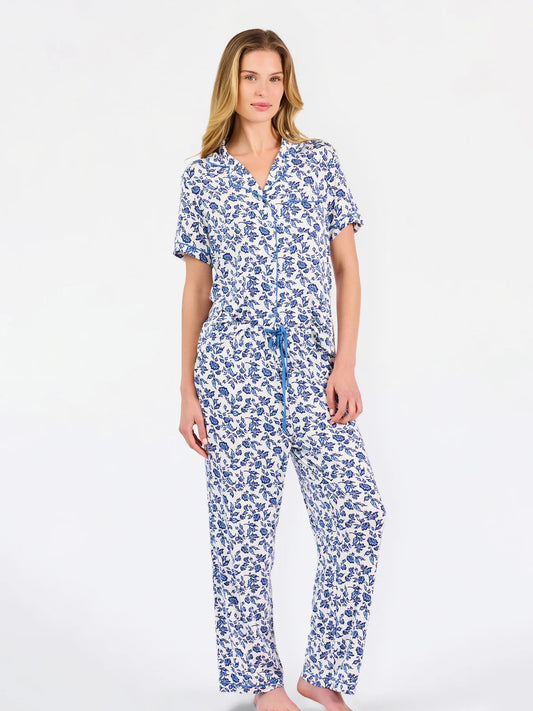 Ivy Script Navy Charlotte Pants Set