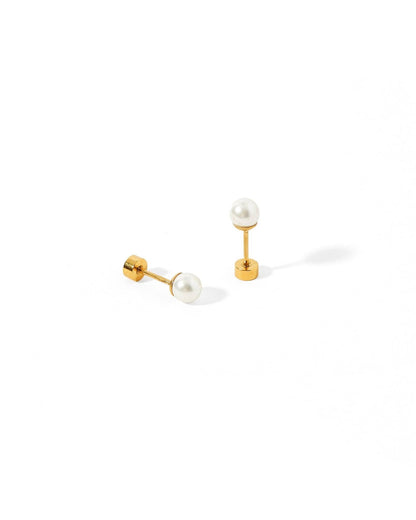 Payton Pearl White 5mm Screwback Stud Earrings
